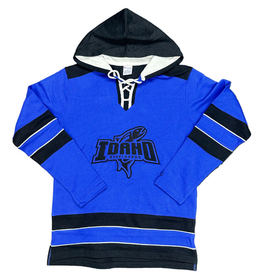 IDAHO STEELHEADS SUPER FAN HOCKEY HOODIE, ROYAL/BLACK
