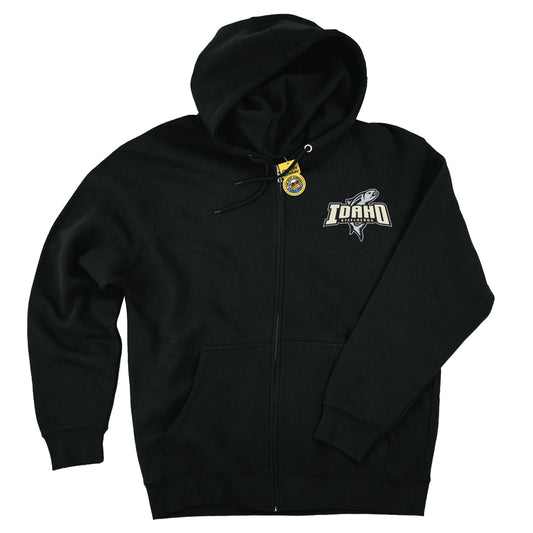 IDAHO STEELHEADS CAMPUS CREST F/Z HOODIE, BLACK