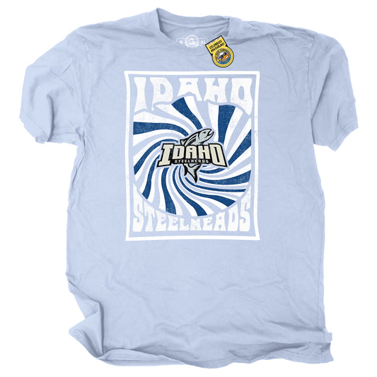 IDAHO STEELHEADS PSYCHEDELIC TEE, PERIWINKLE
