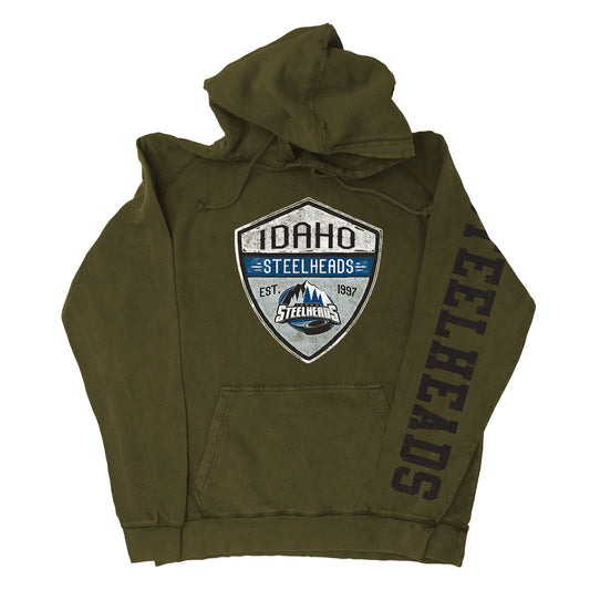 IDAHO STEELHEADS SHEILD HOODIE, GREEN