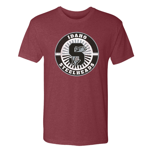 IDAHO STEELHEADS CIRCLE TEE, MAROON